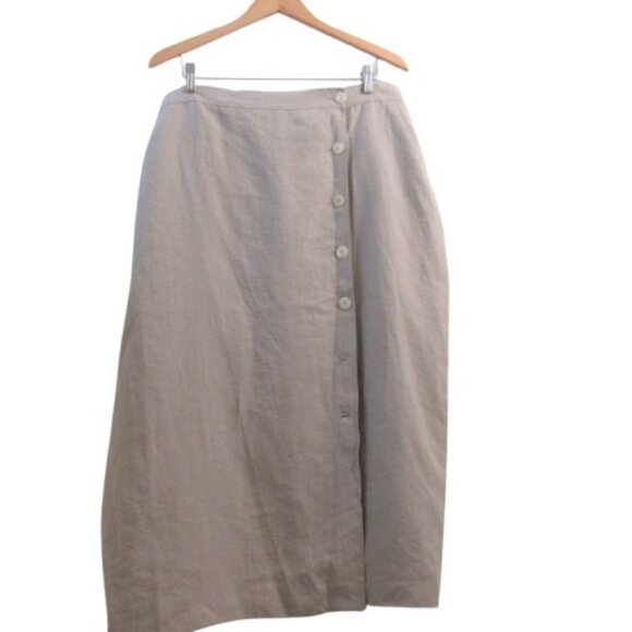 Marina Rinaldi Pure Linen Midi Skirt - Picture 1 of 5